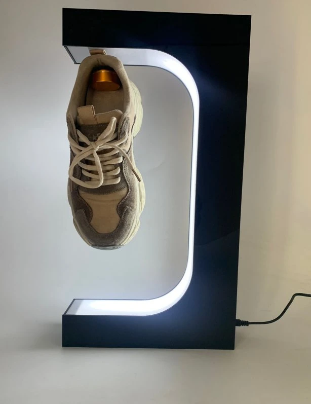 Fabrik Personalisieren Acryl Magnetische Levitation Spinning Schwimmende Sneaker Schuh Schuhe Display Racks für Werbung Ausstellung Schuhgeschäft