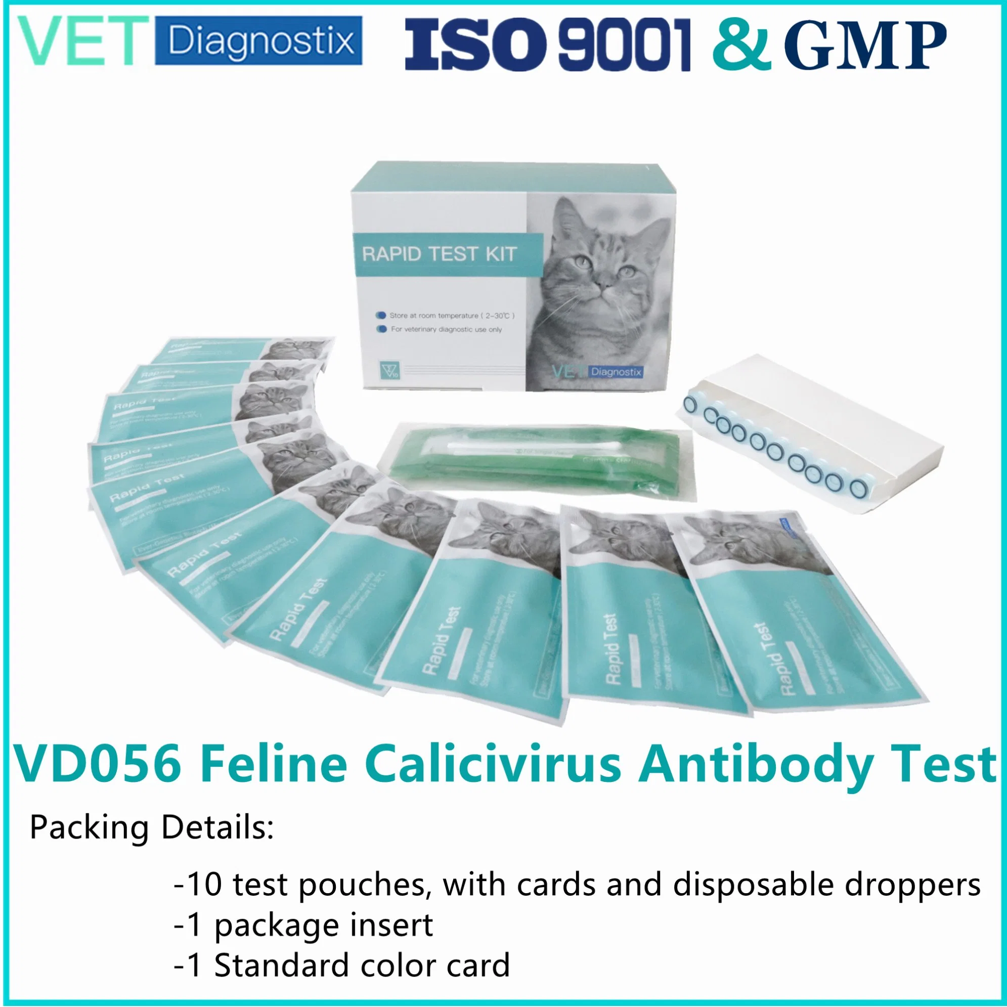 Ветеринарный тест Feline Calicirus Antibody FCV Быстрое диагностическое испытание