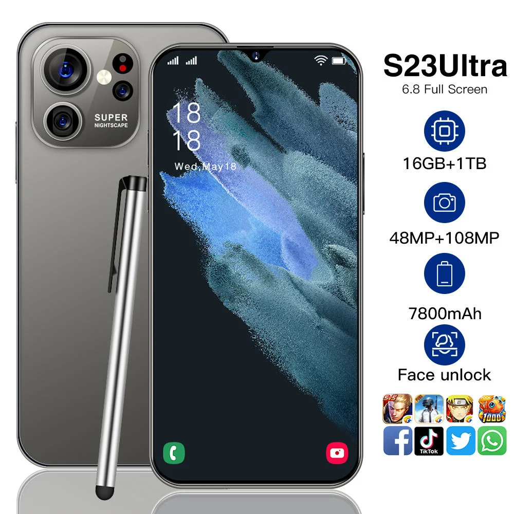 تخفيضات كبيرة على الهواتف الذكية S23 Ultra Phone سعة 16 جيجابايت + 1 تيرابايت Android سعة 6 بوصات، 5 جرامات الهواتف الخلوية غير المؤمنة الهواتف المحمولة بطاقة SIM المزدوجة