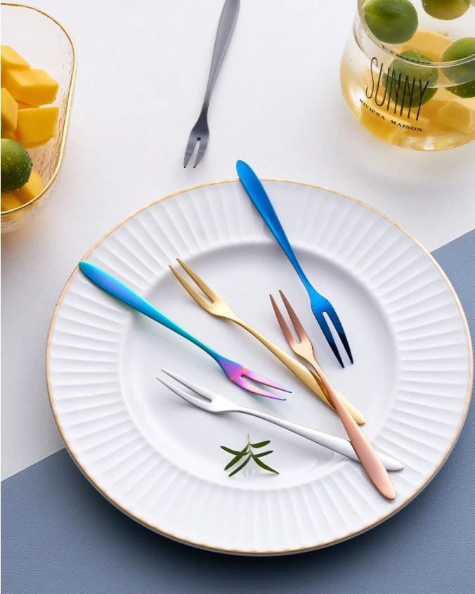 Wholesale/Supplier Stainless Steel Reusable Dessert Cake Fork Fruit Fork