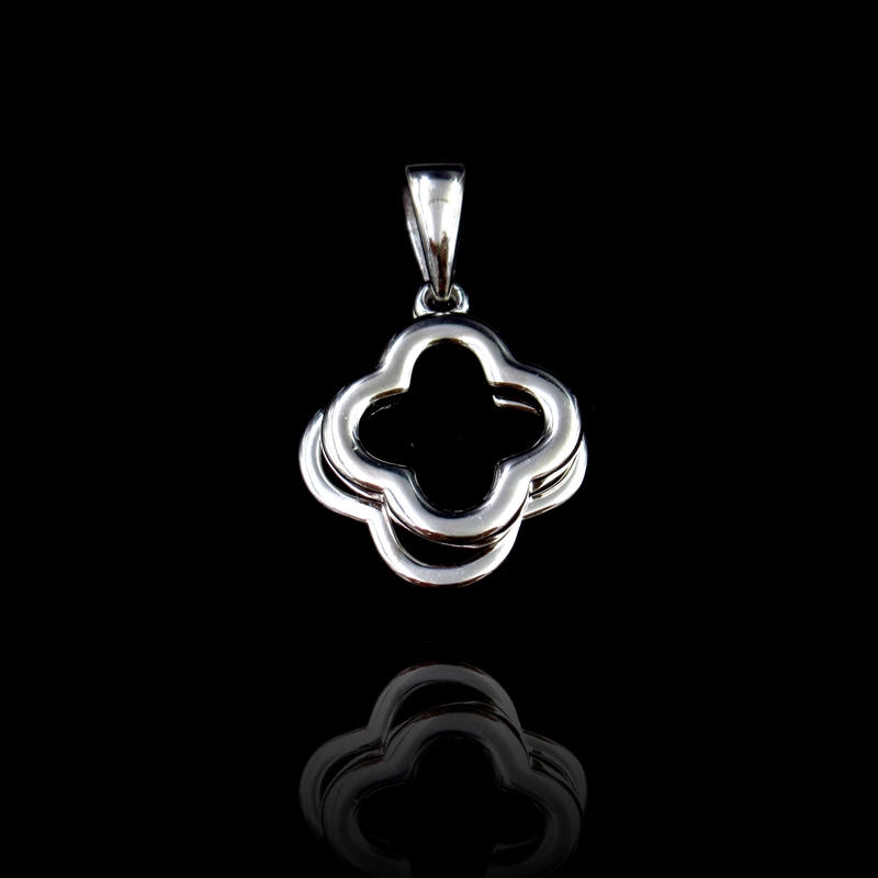 Personalize Two Stars Shape No Stone 925 Sterling Silver Pendant for Gifts