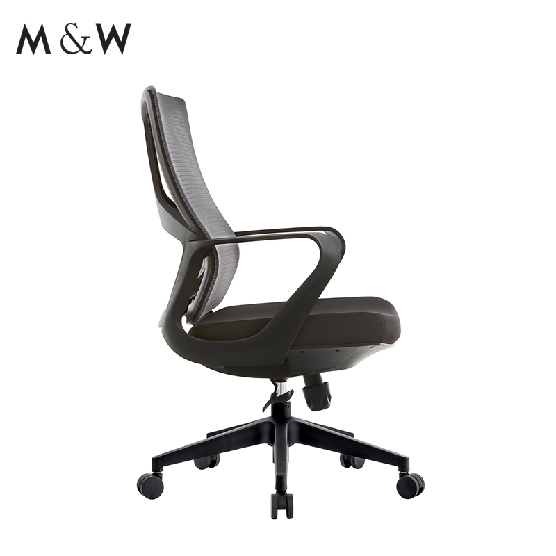 M&W Comfortable Home Office Furniture Black Swivel Revolving Manager Staff Lumbar Support Ergonomic Office Chair