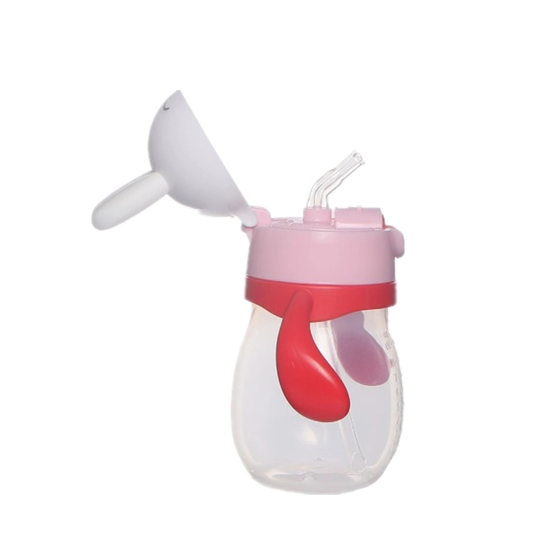 New Two-Handled Cartoon Animal Travel Baby Training Water Bottle