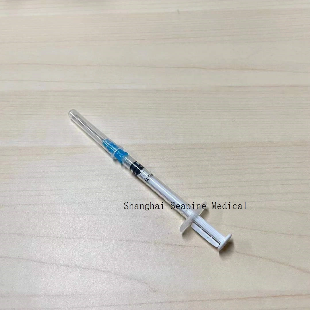 Disposable Injection Auto Disable Safety Syringe with Blister Package, 0.05ml 0.3ml 0.5ml 1ml 2-3ml 5ml 10ml