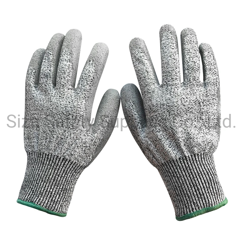 Hand Protective Hppe PU Coated Cutting Proof Work Safety Cut Resistant Working Glove