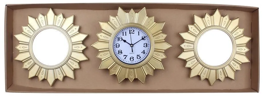 Cross Border Hot Selling Plastic Promotion Home Decoration Three Piece Set of Wall Clock