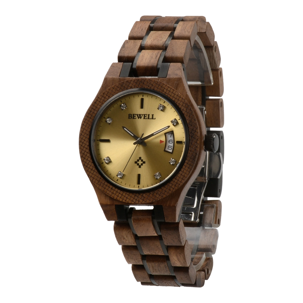 Bewell Luxury Wooden Watch High Quality Automatic Watch for Men Wristwatches with Stainless Steel and Wood Case and Band