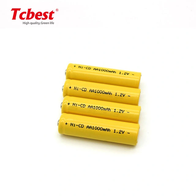 Mayorista/Proveedor de Pilas cilíndricas Tcbest 1.2V AA 1000mAh batería recargable de Ni-CD para juguetes