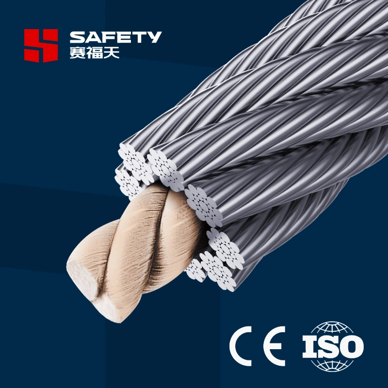 8*19 S FC Iwrc Elevator Steel Cable for Lifting Traction Hoisting 8X19 Seale 8mm 10mm 12mm 16mm 1370/1770 Factory