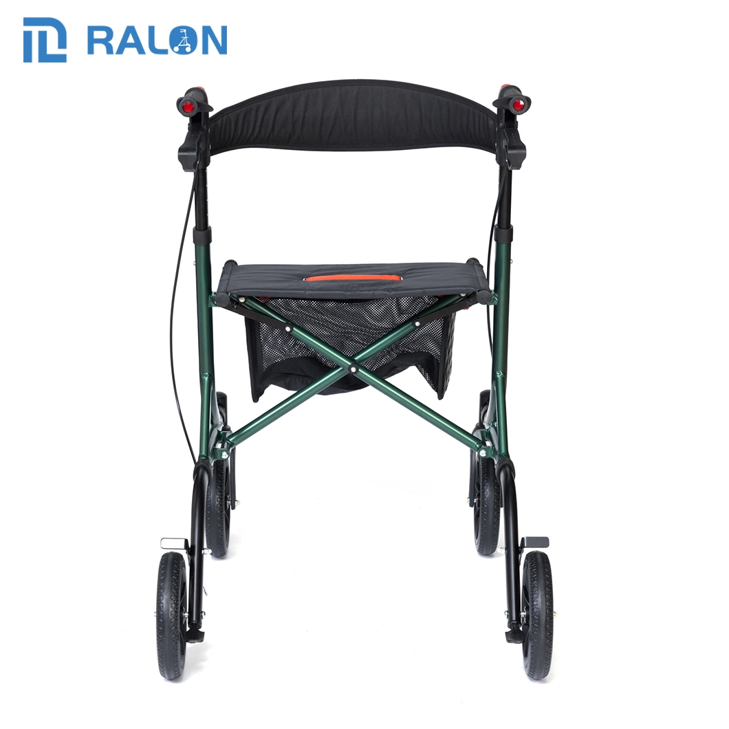 Foldable Easy to Storage Transport Aluminum Patient Home Care Rollator for Senior with Seat