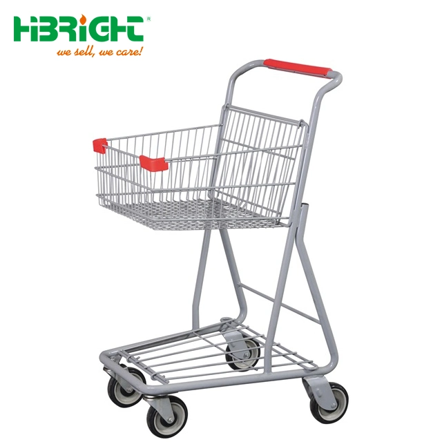 High quality/High cost performance  Universal Wheels 210L Metallic Supermarket Shopping Trolley Cart