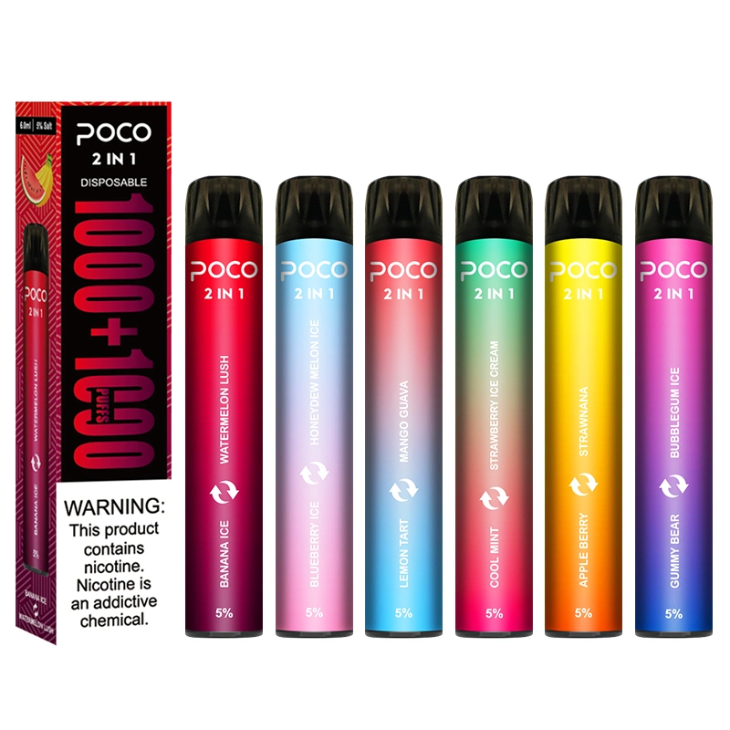 Popular Poco 2 Flavors in 1 Device E Smoking 2000 Puffs OEM Disposable Electronic Vape Pen Cigarette for Wholesale