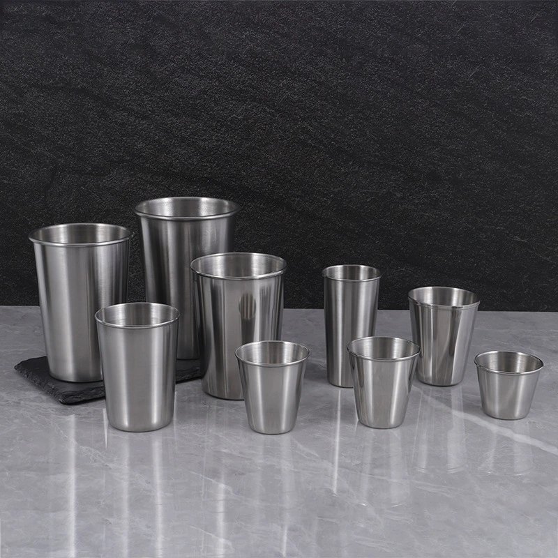 Stainless Steel Cups Shatterproof Pint Drinking Cups Metal Drinking Glasses for Kids and Adults