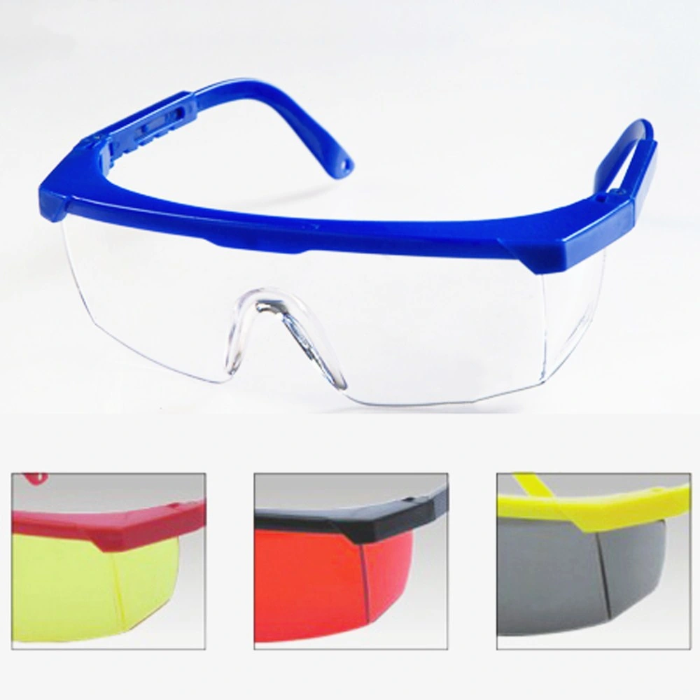 Protective Safety Glasses Adjustable Legs Blue Black Frame