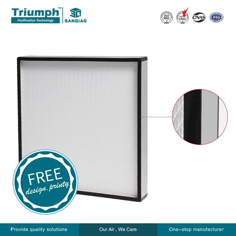 China Supplier 0.3 Micron 99.99% H13 14 HEPA Air Filter 24 X 48 Portable with Aluminum or Galvanized Frame /HEPA Filter for FFU