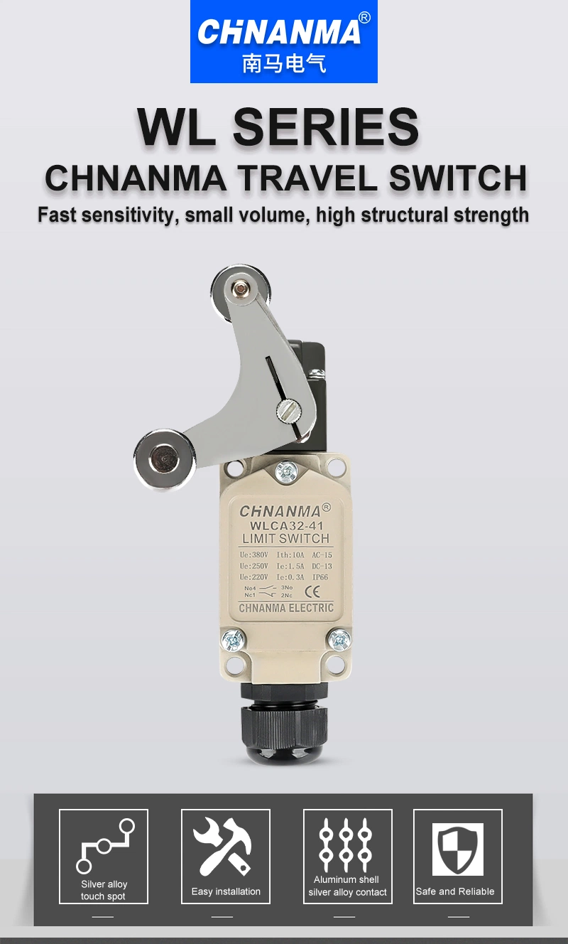 10A 250VAC Two Way Rubber Roller Position Limit Switch