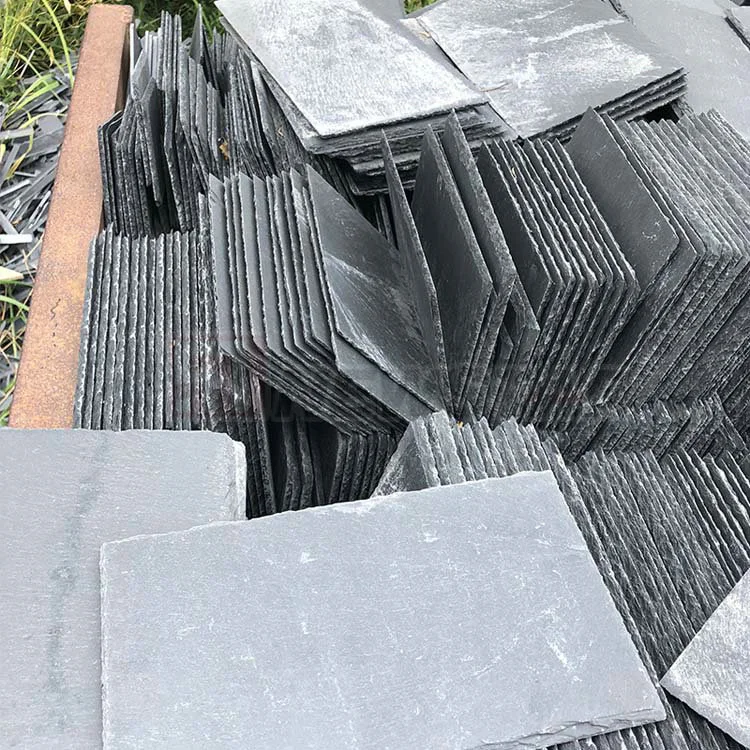 Venta al por mayor Piedra Natural Slate Negro 8mm Precio de Piedra de pizarra Roofing Pizarra