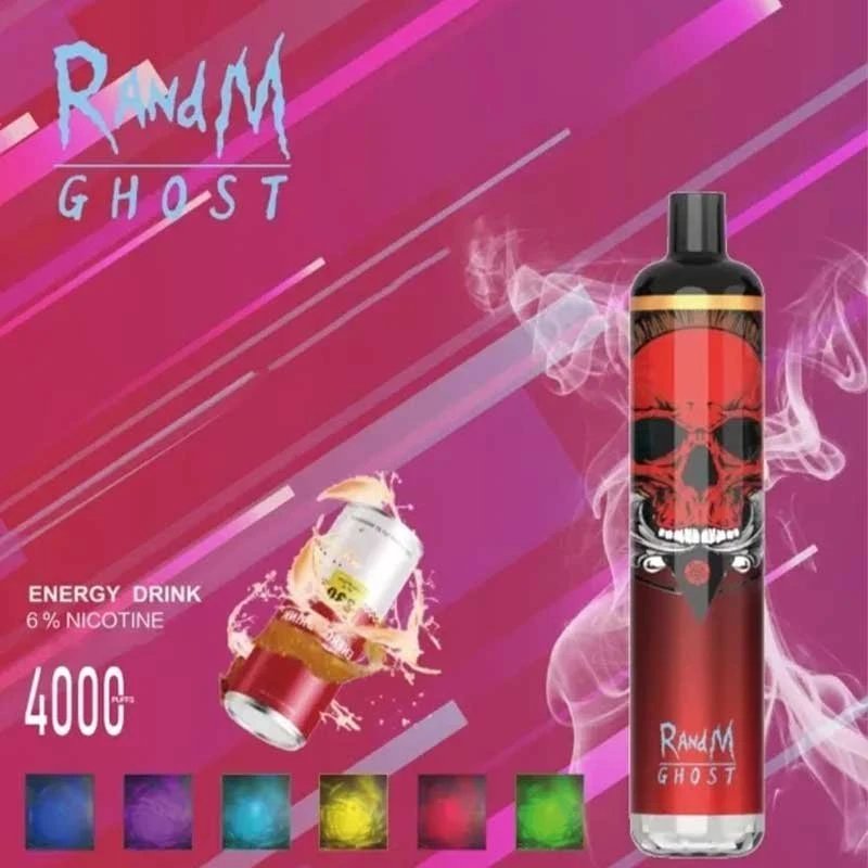 Factory Price E Cigarette Randm Ghost 4000 Puffs Disposable Vape Pen Dazzle PRO LED Light Flashing with USB Charging Port at The Bottom 10colors