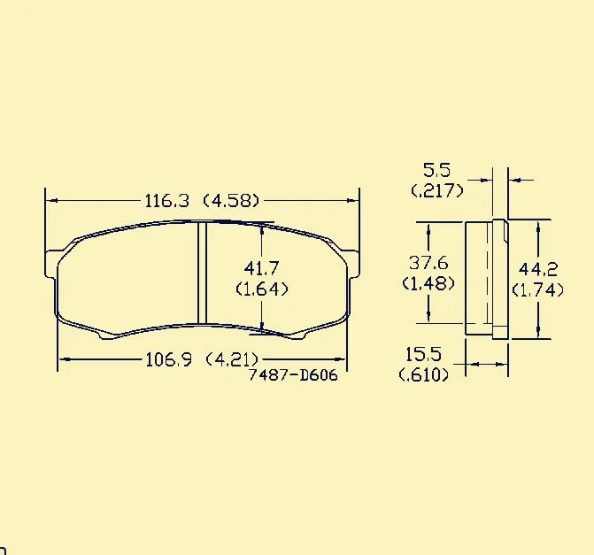 D606 High End Semi-Metal Brake Pads