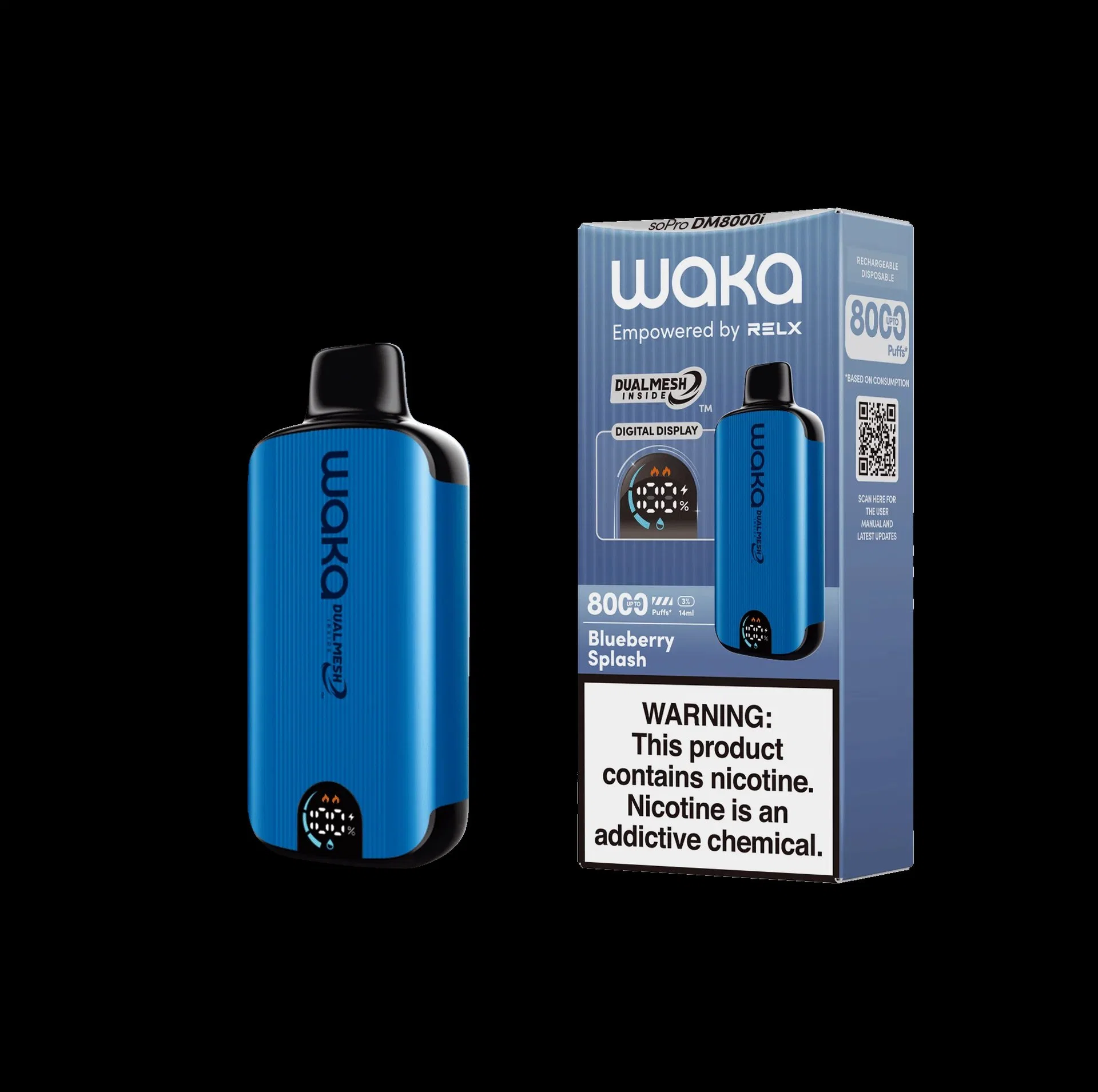 100% Original Waka Sopro Dm8000I Einweg Vape Shenzhen Großhandel/Lieferant RELX Zerstäuber-LED