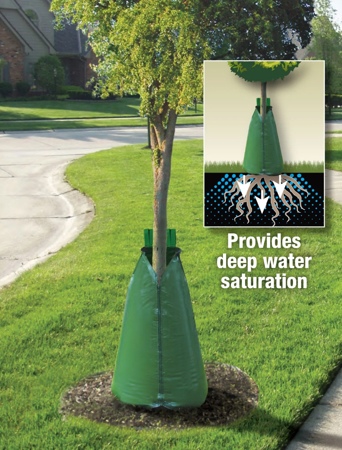 Dandelion 20 Gallon Tree Watering Bag & Ring PE PVC Slow Release, Water Saving Irrigation System