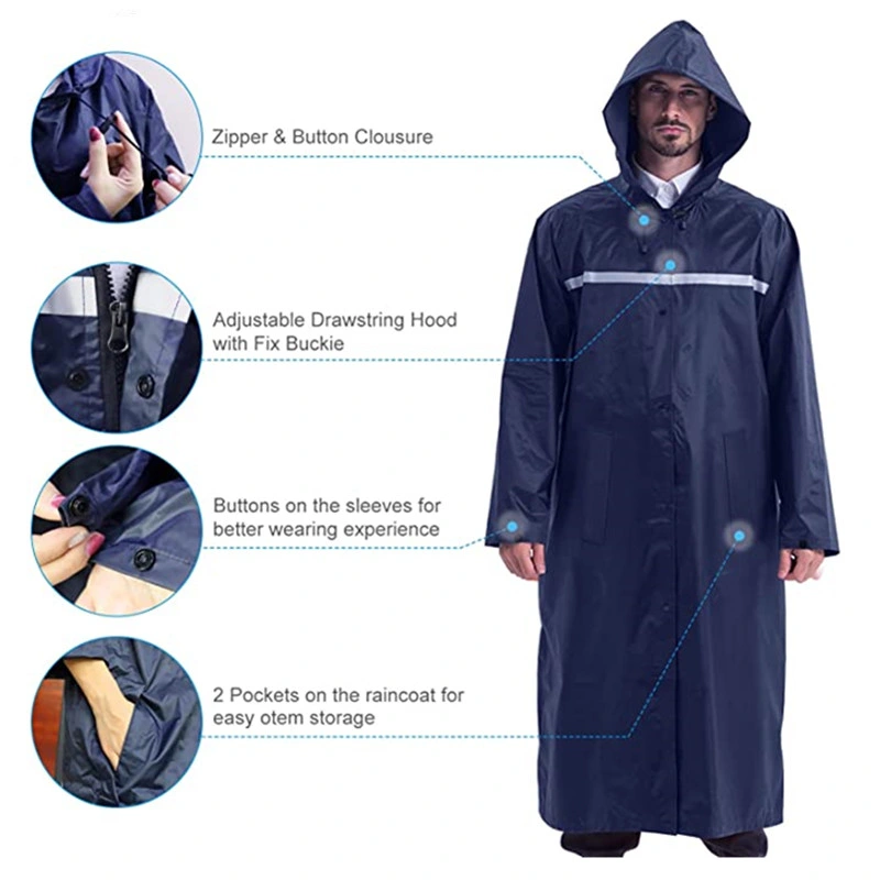 Ropa de trabajo uniformes personalizados chaquetas impermeables Universal chaqueta con capucha larga capa de lluvia