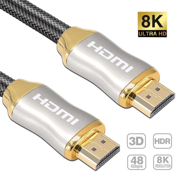 Le Nylon Mesh 3D HDMI haute vitesse de 7840p 8K Câble HDMI v2.1