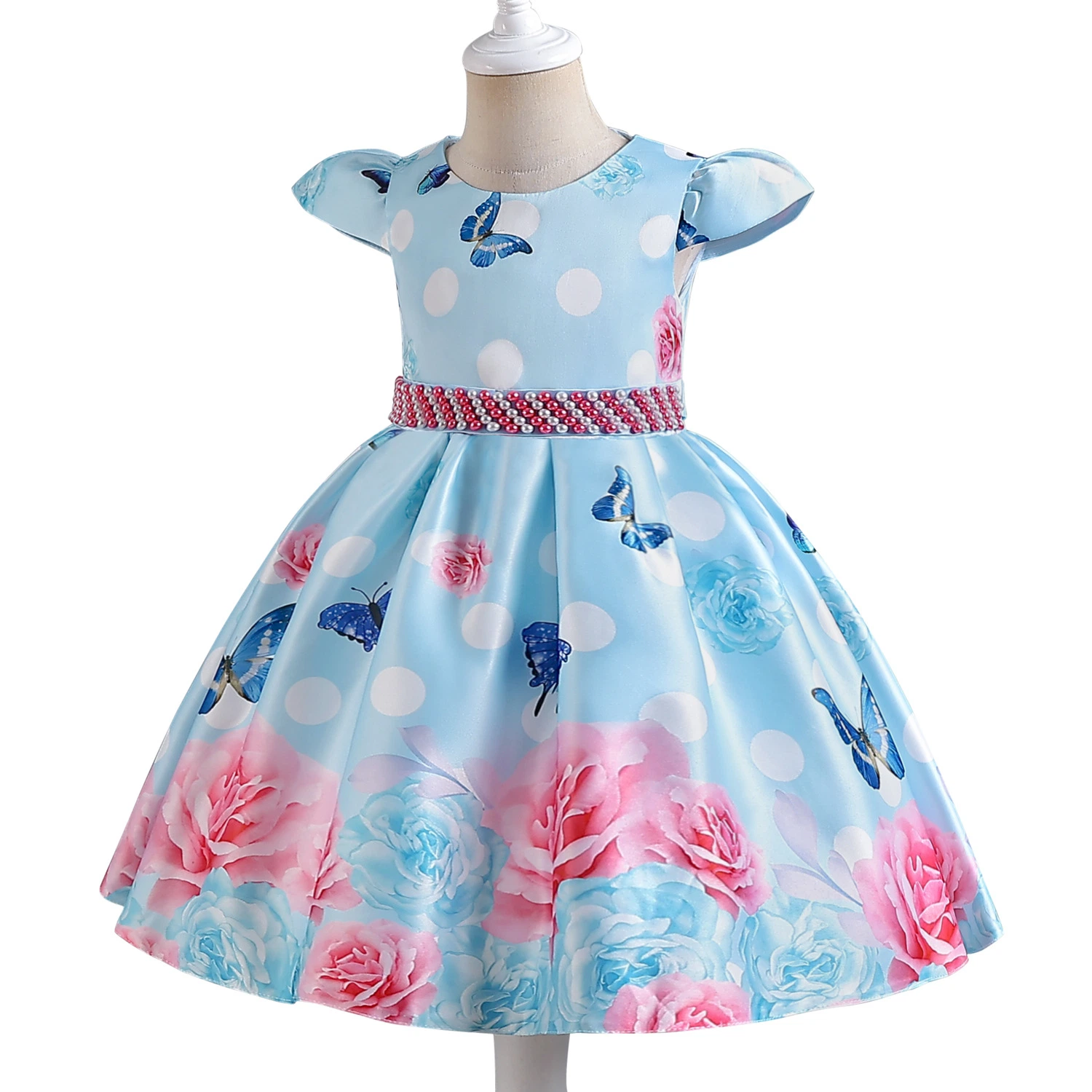 Платье с принтом в стиле ретро Детские характеристики Дэйби Puffy для девочек Одежда