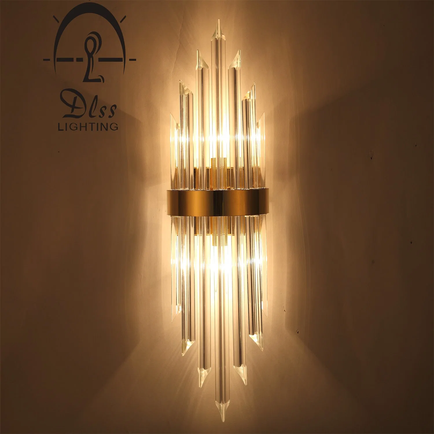 Indoor Contemporary Decoration Design Lights Fixtures Hotel Bedroom Staircase Lamp Brass Modern Crystal Wall Light