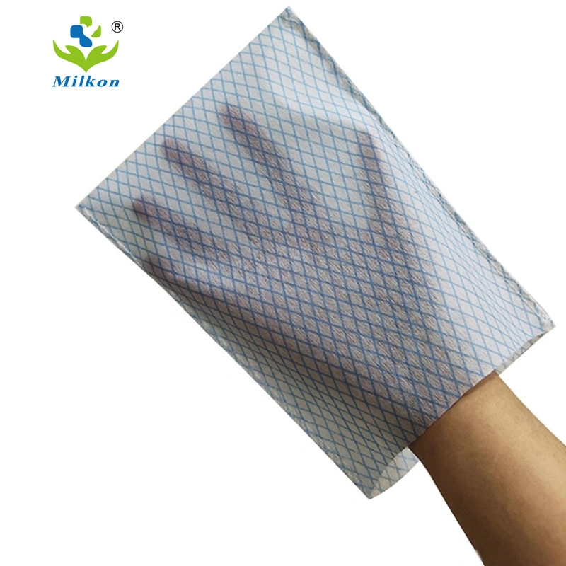 Paciente Fingerless desechables Nonwoven lavado mitones cuadrado Tamaño Europa