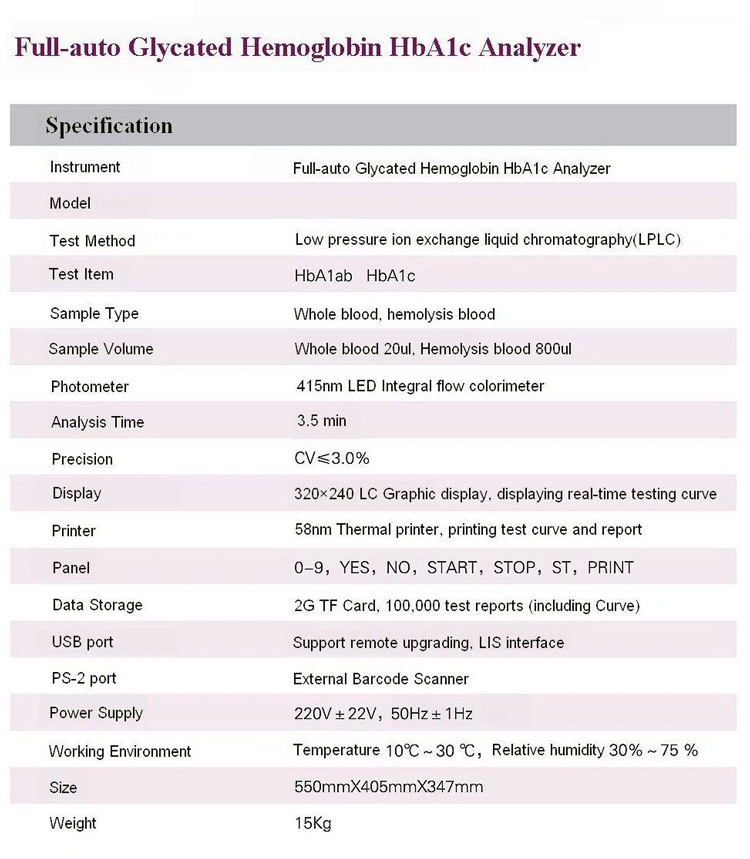 My-B035 Lab Equipment Full Auto Glycated Hemoglobin Hba1c Analyzer