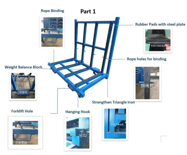 Warehouse Glass Logistic Stack Glass L Rack Frame