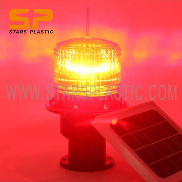 Chimney Solar Powered Aviation Obstruction Building Tower LED Warning Light Airport Runway Taxiway Rotating Beacon Lights