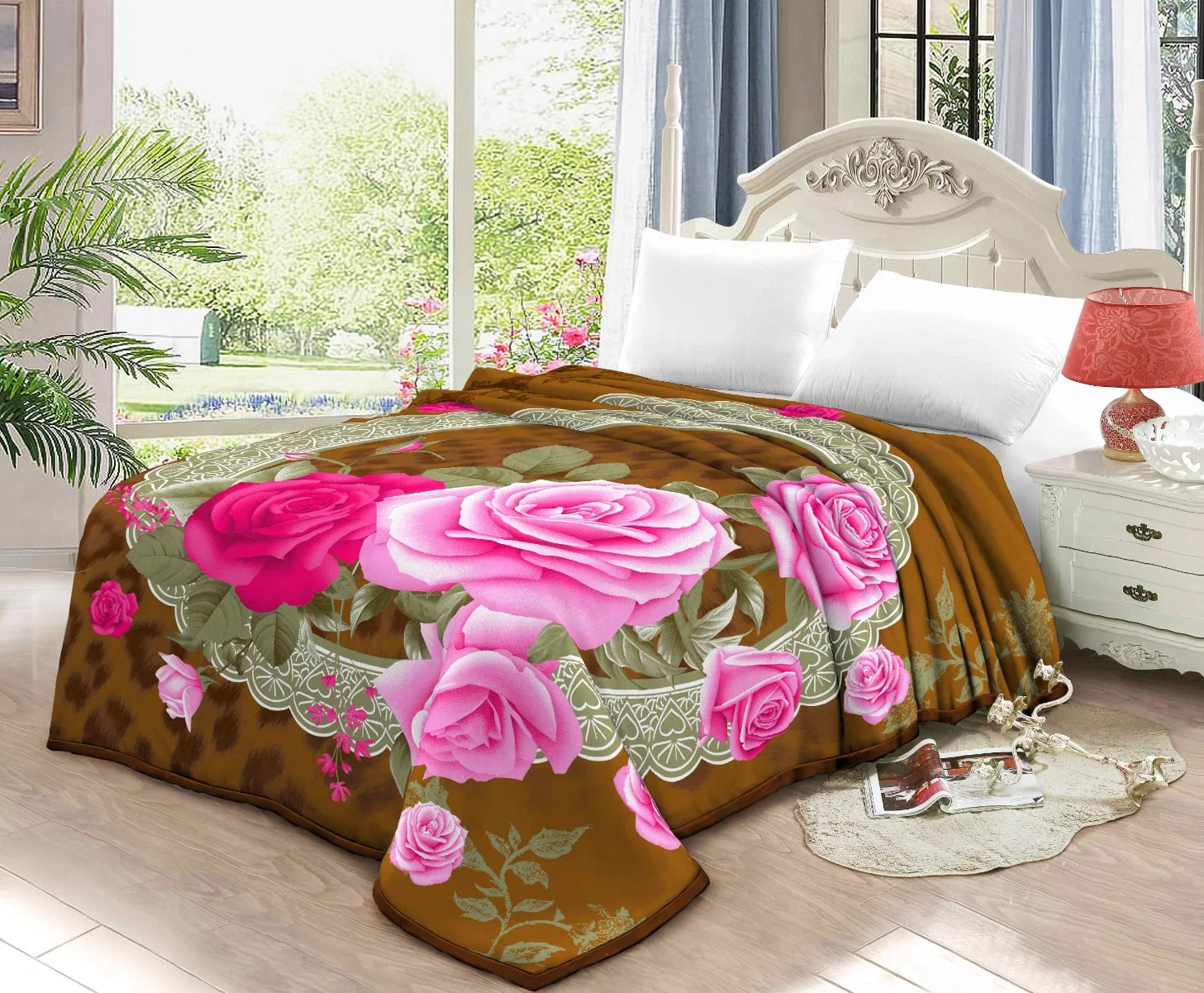 Truelove Vison Vison Raschel moelleux en duvet Set Home lit faux Vison gaufré pondérée des couvertures de lit en bonneterie jeter Jacquard lourde couche