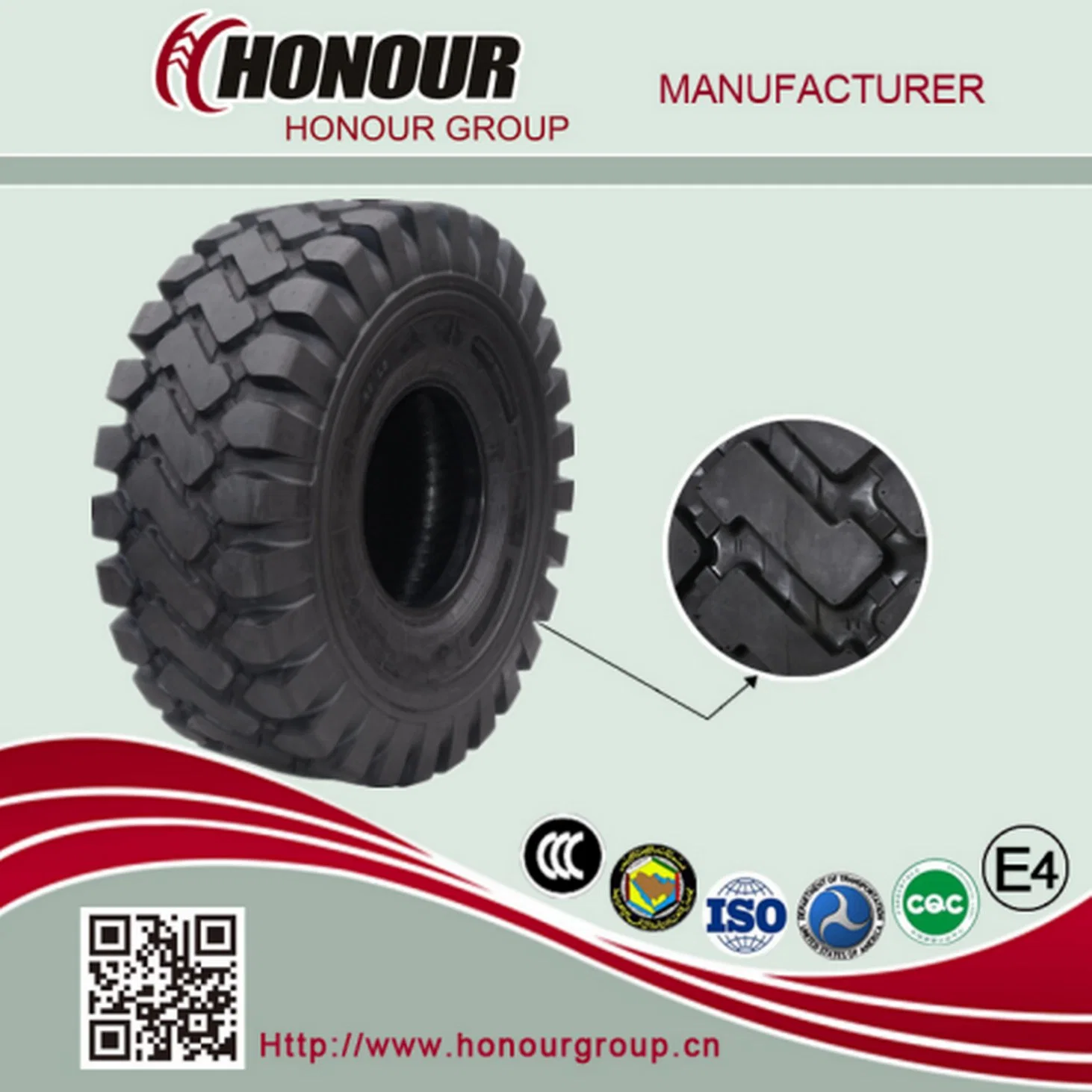 Honor E3/L3 OEM Nylon Bias Earthmover Loader Grader OTR Reifen (29,5-25, 26,5-25, 23,5-25, 20,5-25, 17,5-25, 1600-25)