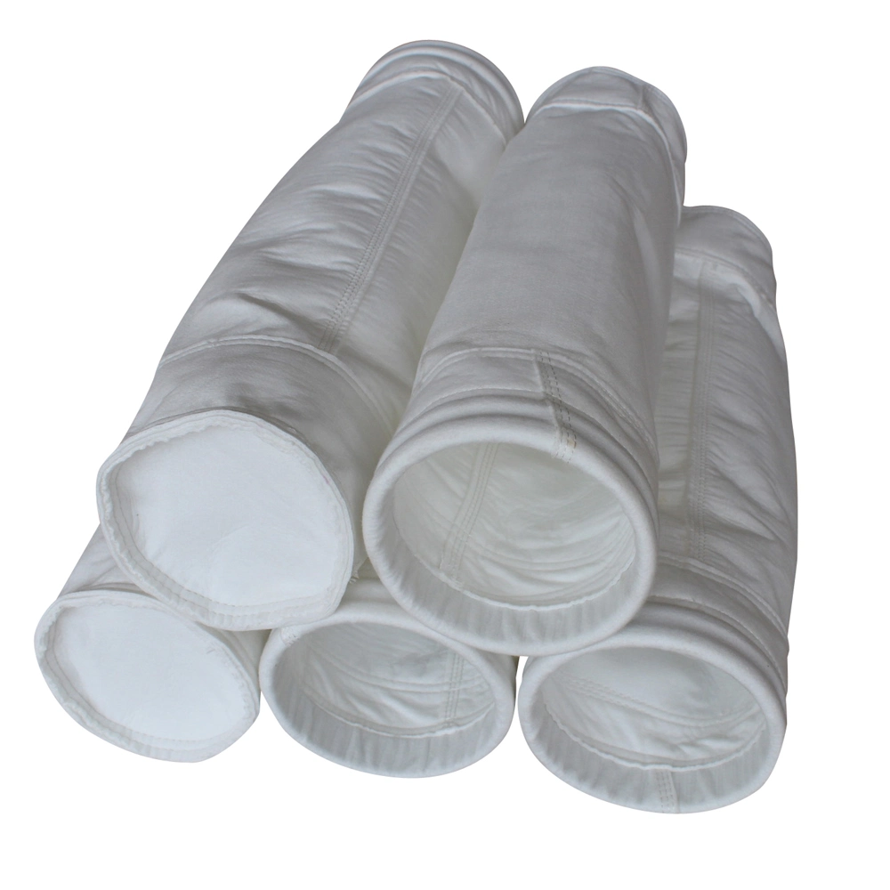 Non-Woven 500~550gramos de fibra de aramida acrílicas sintéticas de poliéster de PTFE PPS P84 en fibra de vidrio Filtro de Mangas para el colector de polvo