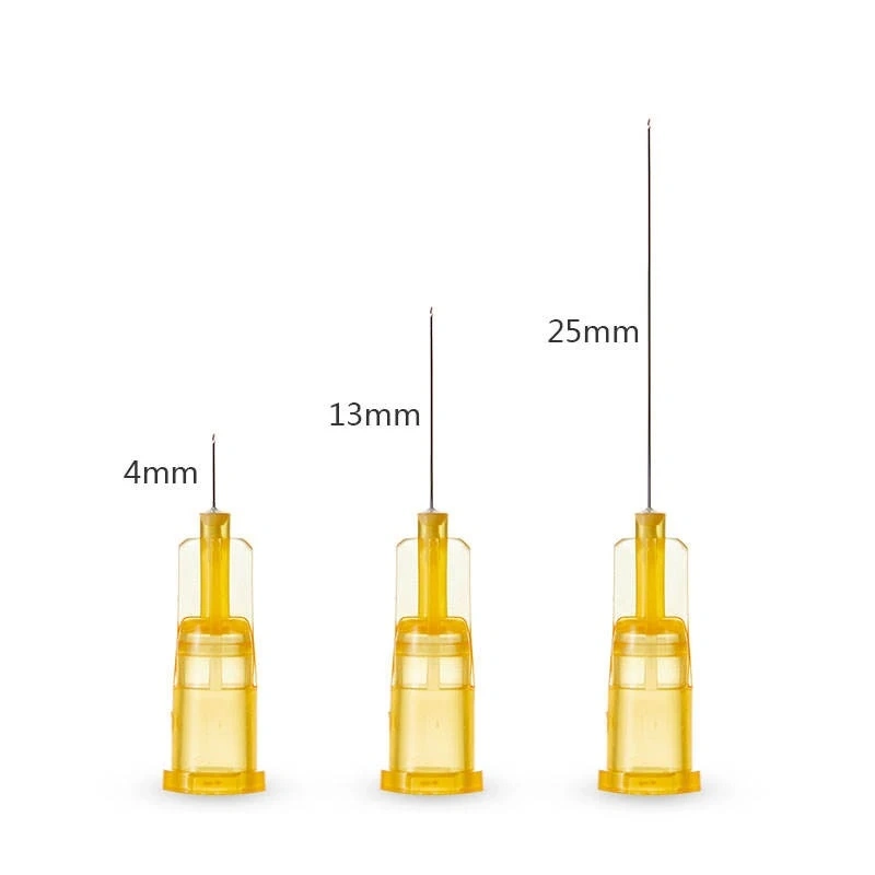 Aguja de Mesoterapia Estética desechable sin dolor aguja fina pequeña afilada lisa Aguja hipodérmica plástica estéril médica