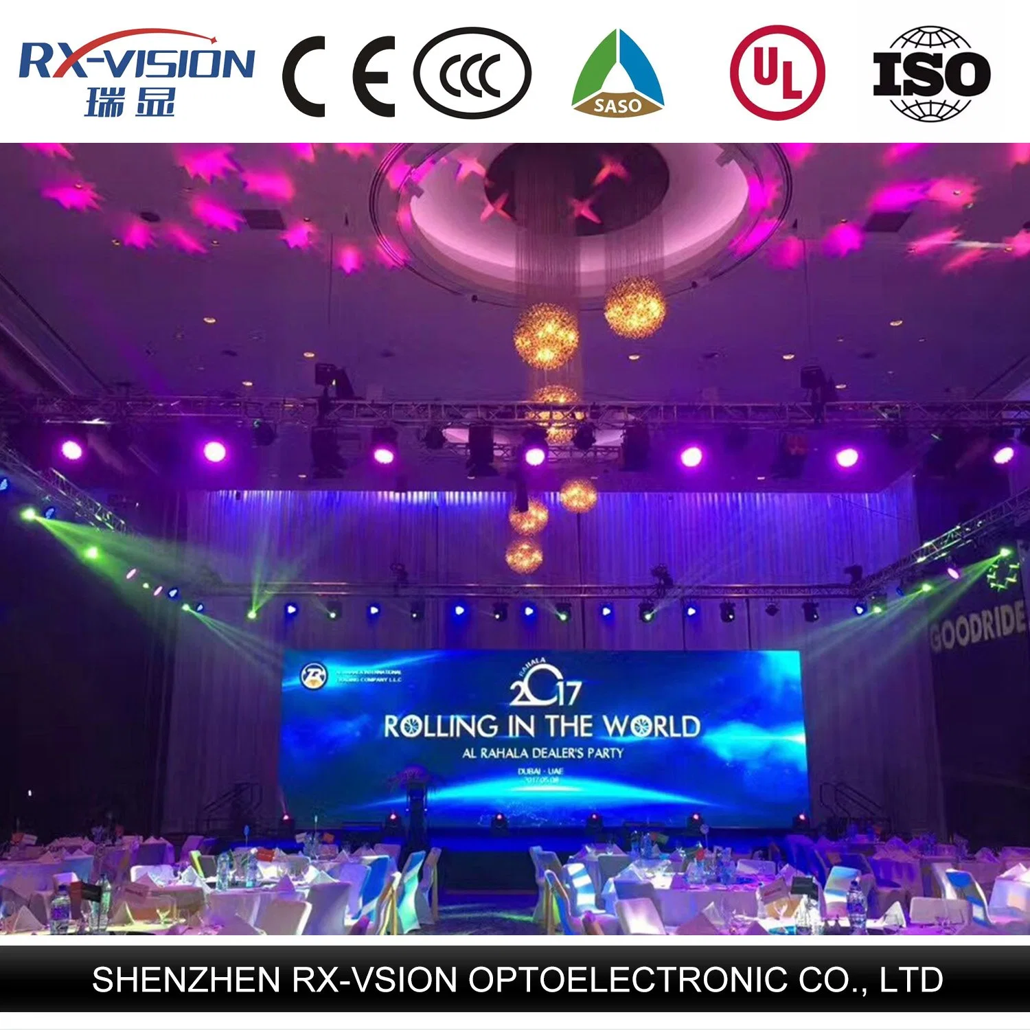 Aluguer de interior e exterior eventos de Cores de fase móvel Móveis Monitor LED fino e leve