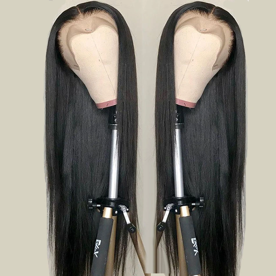 100% Real Human Hair Bone Straight HD Transparent Natural Lace Frontal Wig for Black Women