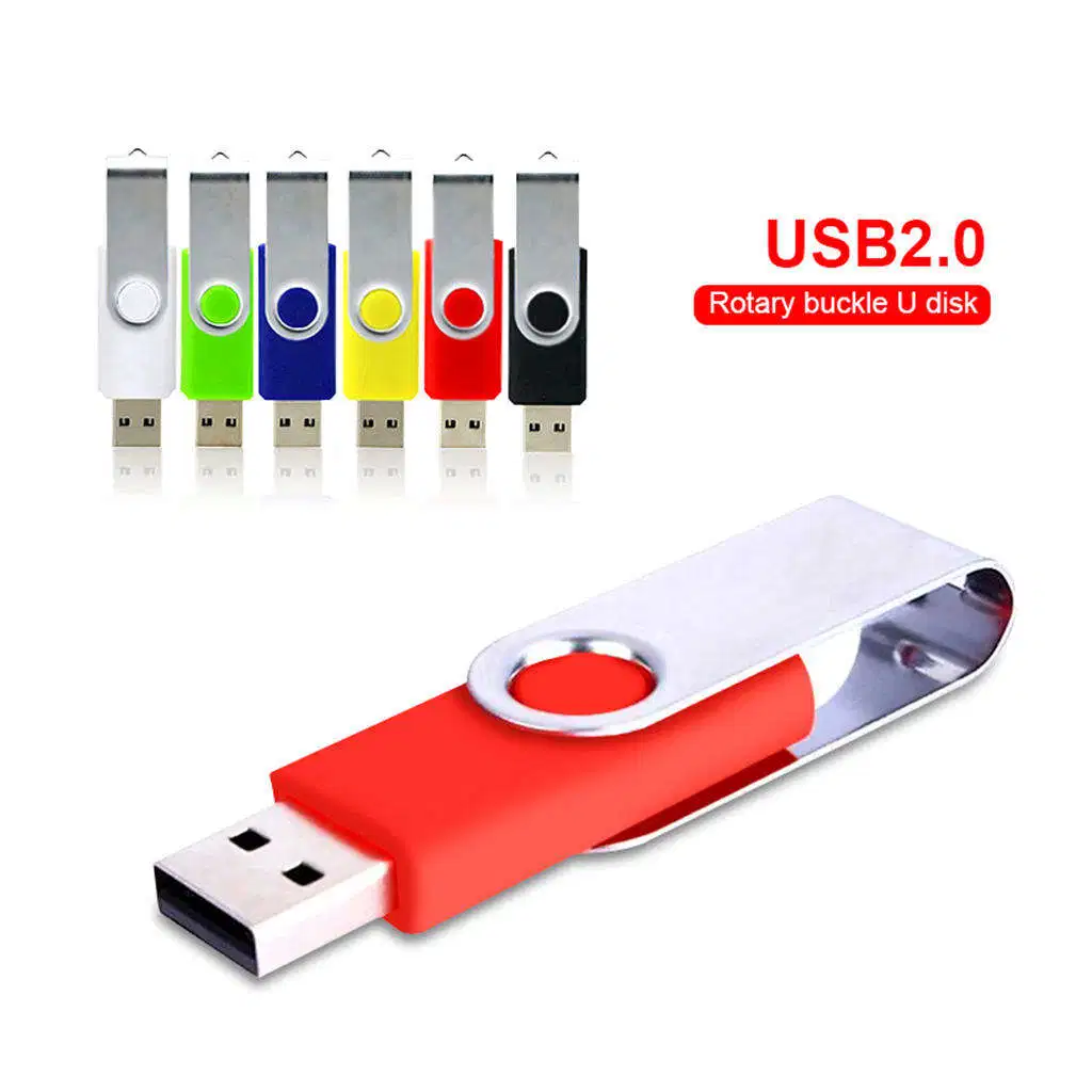 Unidade USB de pendrive com vendas a quente, com Memory Stick rotativo metálico de 4 GB Unidade flash USB de 16 GB e 32 GB com unidade flash USB Unidade de caneta de disco