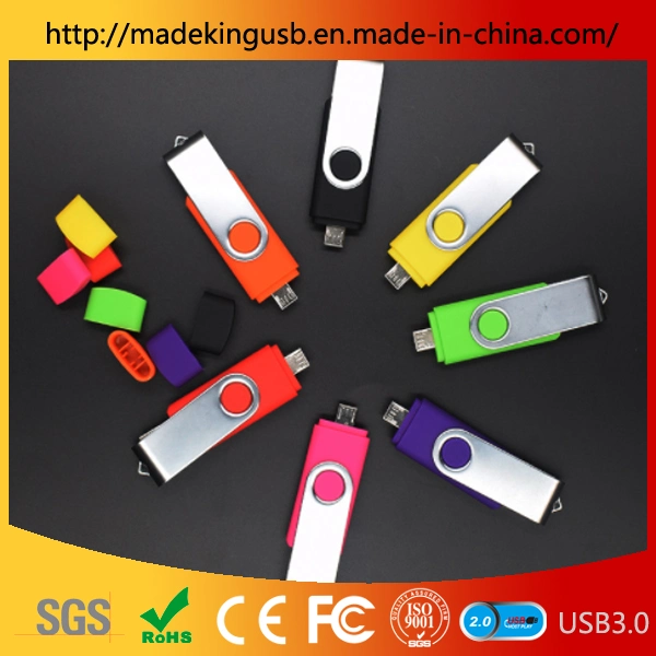 Popular Metal + Plastic Rotating OTG USB Stick /Android Mobile Phone Computer Dual-Use Pen Drive