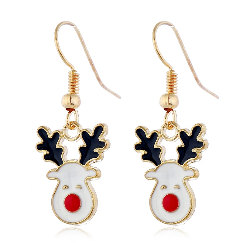 Christmas Ornaments All-Match Bells Snowflake Necklace Pendant Deer Head Earring Jewelry Set