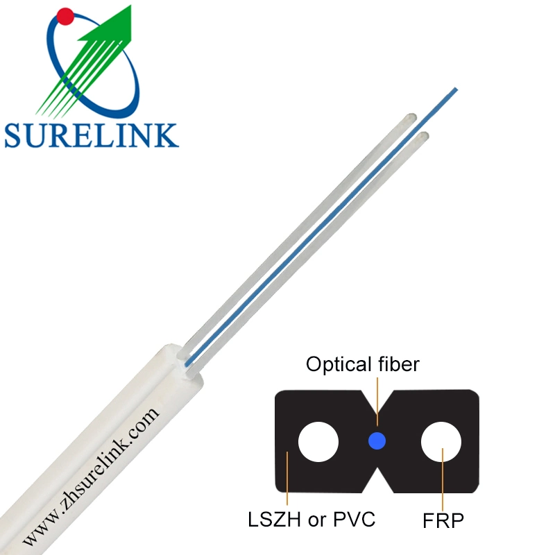 Cable de fibra óptica FTTH la fuerza de acero de dos estados