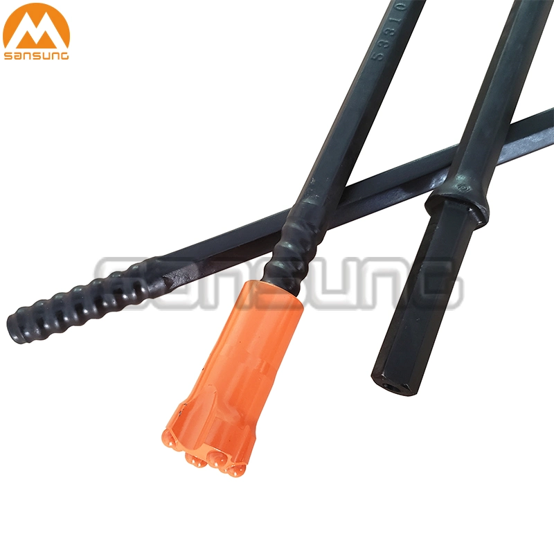 Thread R25 Drill Rod with Hex 22X108mm Shank for Stone Drilling