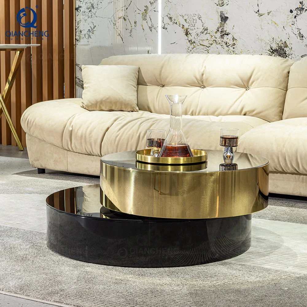 Functional Free Edge Round Floating Living Room Sofa Coffee Center Table