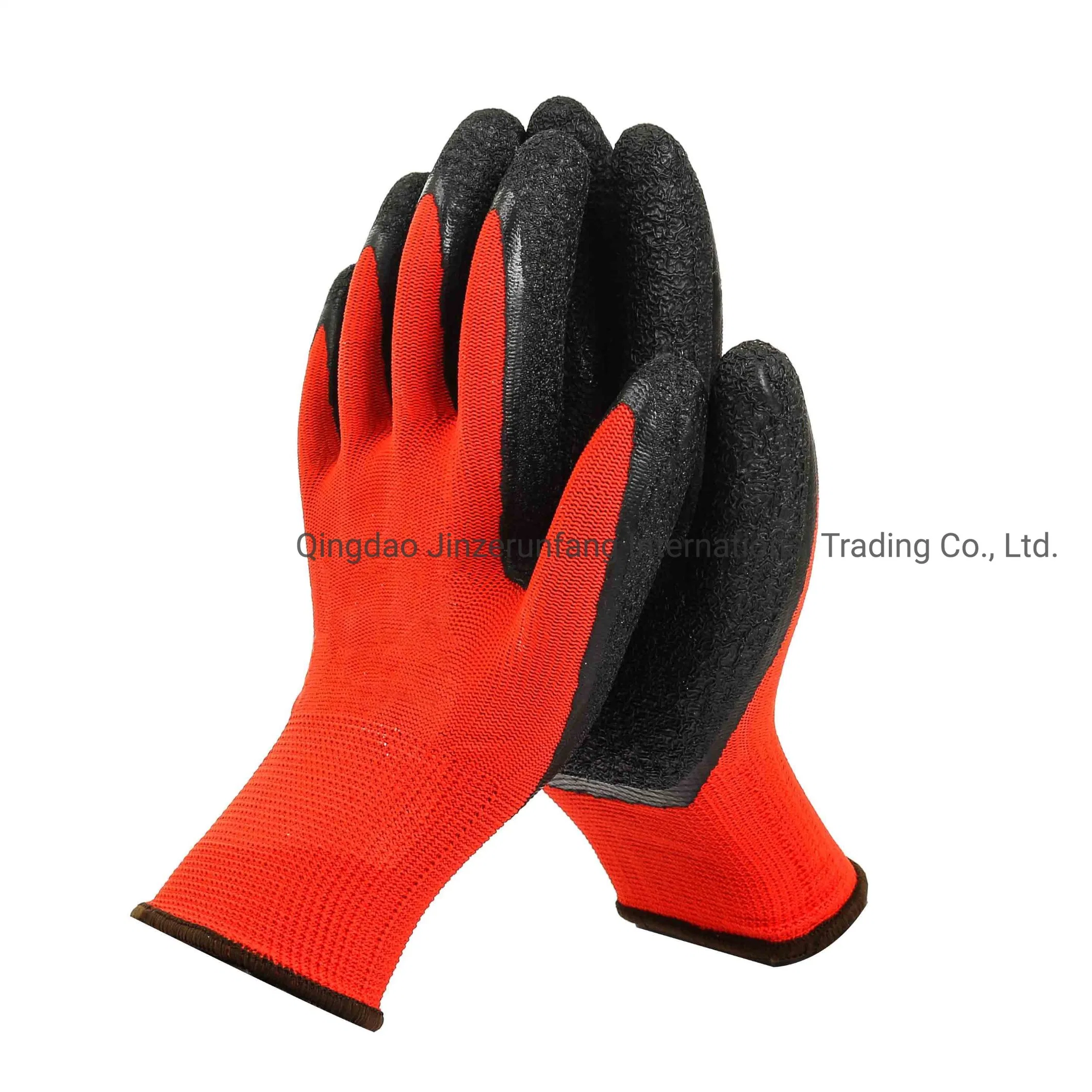 Antistatique enduits de latex de caoutchouc noir industriel 13G Polyester rouge travailler la main de la sécurité des gants de travail