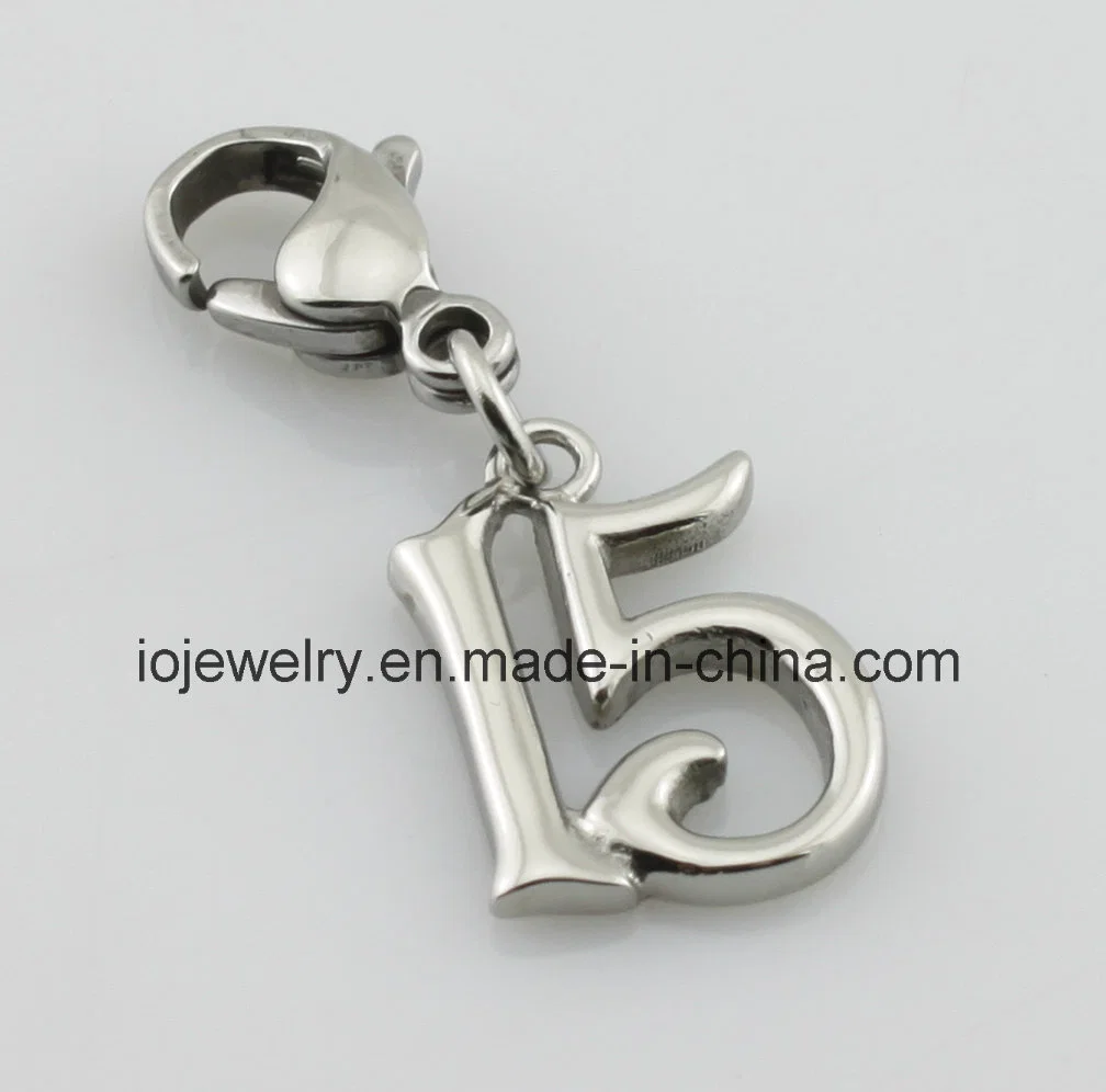 Fashion Accessory Number Charm Metal Key Chain 316 Stainless Steel