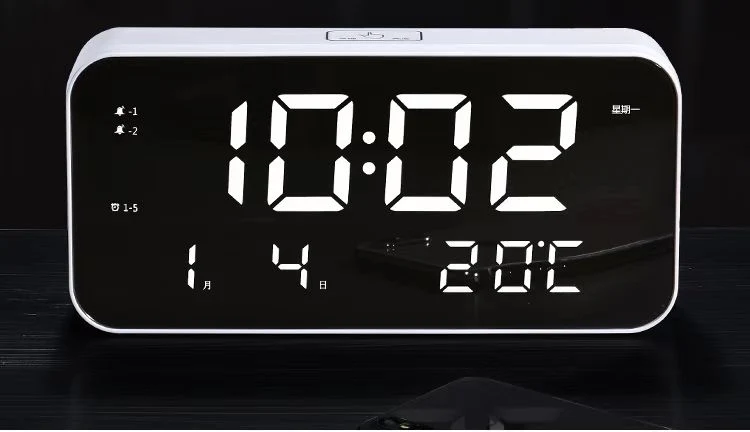 Large LED Temperature Display Rechargeable Musical Alarm Clock