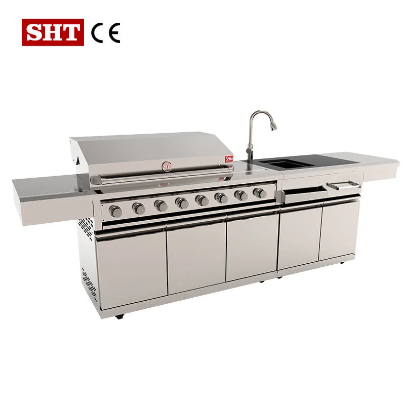 Hot Selling Stainless Steel Kitchen Cabinet Morden BBQ Grill with Sink