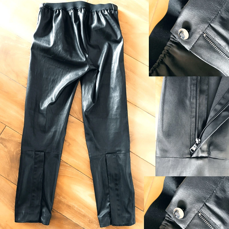 Genuine Leather Garment Distributor Leg Trousers PU Legging Loose Pants